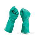 Green Chemical Resistant Safety Working Nitrile Hand Gloves